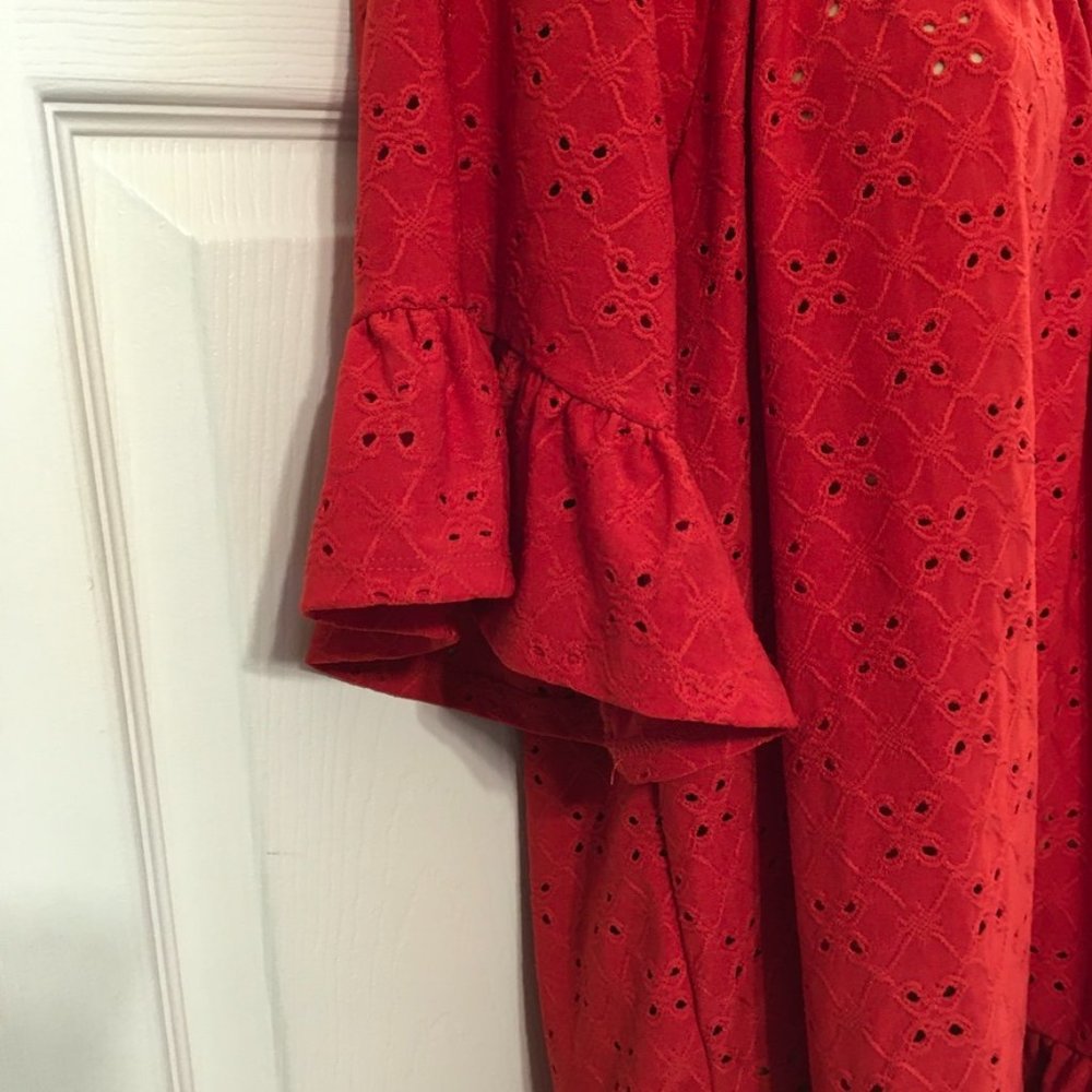 Perceptions Ruffle Blouse Burnt Orange - Picture 2 of 5